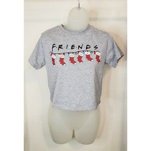 Friends Gray Christmas Crop Top